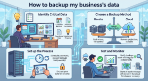 A graphic showing ways you can backup your business data